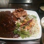 ひやけ - しょうが焼きカレー大盛♪