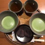 Akafuku - 赤福餅盆　税込250円、抹茶　税込300円×2