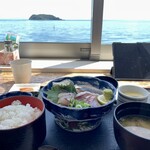 白木海岸のレストラン - 関アジ関サバ関ぶり食べ比べ御膳　2200円