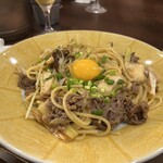 Kamakura Pasuta Iasu Taka Oten - 牛肉と野菜のすき焼き風パスタ