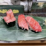 仙令鮨 JR仙台駅 3階店 - 中落ち軍艦　中とろ2貫