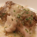 Felicelina - 秋田産　甘鯛　うろこ焼き　黒トリュフの香り　軽いバターソース；取り分けて