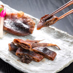 Noto specialty: Grilled whole dried squid with cotton filling