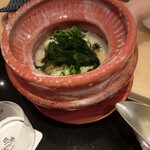 日本料理 晴山 - 鱸と鳴門産海苔の土鍋ご飯