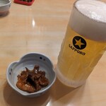 Uogashi Sushi - 生ビールとお通し
