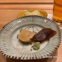 鮨 匠海 - 余市のあん肝と奈良漬。