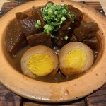 Teuchi Soba Ooishi - 大石特製どて煮　大根、肉、こんにゃく、玉子