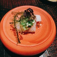 春吉くじら - ヤリイカ、オクラのたたき、梅肉ソース