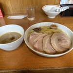 麺家 喜多楽 - 名古屋コーチンのつけそば肉盛り(大盛り)