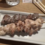 やき鳥 㐂多川 - 砂肝塩焼、せせり焼