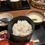 ご飯ととろろ とろ麦 - 