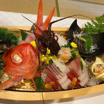 食べるお宿 浜の湯 - 夕食　舟盛り✨
