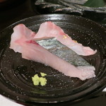 Takonotsubo - 釣り ”さわら” 焼霜造り  と　”きじはた” の薄造り