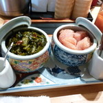 食べ放題の明太子と高菜