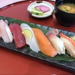 Assortment of seven types Sushi