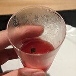 銀座 大石 - お口直し。スイカとミント。