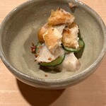 登喜和鮨 - 新潟沖の水タコの豆乳・梅肉・磯部和え