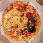 ドミノ・ピザ 海老名店 - Sクアトロ（マヨシュリンプ、マルゲリータ、ドミノデラックス、炭火焼チキテリ）