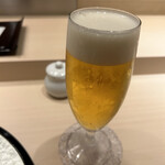 天冨良 麻布よこ田 - 生ビールで乾杯❗️