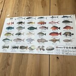 Ibaru Ya - 壁に魚介類の絵