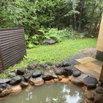Shirokane Onsenkyou Mori No Ryotei Biei - 露天風呂からは雨で瑞々しい緑が眺められます。