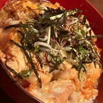 Oyako-don (Chicken and egg bowl) with pinched egg