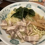 日高屋 - ピリ辛豚骨つけ麺の餃子セット900円