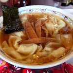 Harukiya - わんたん麺うすめ麺オーバーボイルチャーシュー抜き