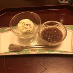 角さん - 甘味：アイスと冷やしぜんざい。