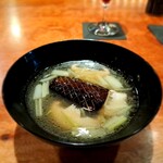 213483781 - ⚫比内地鶏スープ　茄子が美味