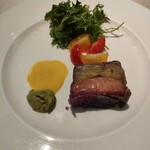 レストラン ラタン - 伝統のスモークサーモンと茄子のテリーヌ　ルイユとエストラゴン