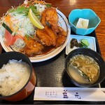 Masu gen - とり唐サラダ定食、ごはん小