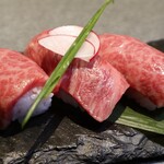 もうもう亭 - 雅コース肉寿司