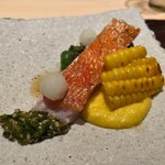 Auberge TOKITO - ⑧「瞬」。香りと味わいで夏を再構築したような皿。