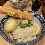 梅田 釜たけうどん - ちく玉天ぶっかけ(小)