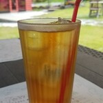 原村CAFE - アイスティー。気持ちのいい朝だったから外のテラス席でご飯をいただきました。