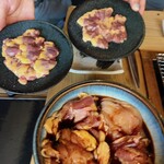 ろばたやき山ろく - タレ焼きとハツ♪