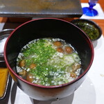 鮨匠 のむら - お味噌汁(なめ茸と榎茸、豆腐&山芋入り)