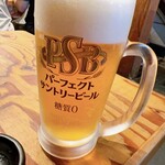 ジンギスカン楽太郎 - 糖質0の生ビール！冷えてます！