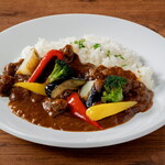 Beef curry with colorful vegetables