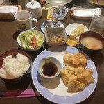 レコードカフェ ミモザバード - 鶏天定食　500円