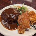 Gasuto - チーズインハンバーグ＆から好し唐揚げ 1000円(2023年8月)