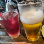 BUTCHER REPUBLIC SHINAGAWA CHICAGO PIZZA&BBQ STEAK - サングリアとMALT'Sビール