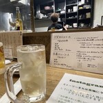 十笑 - カウンターでは気さくなオーナーさんと話