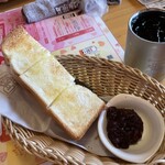 Komeda Kohi Tenhigashi Kari Kiten - アイスコーヒー480円&選べるモーニング(山食パン･おぐらあん･バター)