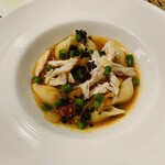 Bonne qúela - 鶏ささみと夏野菜の冷製スープパスタ