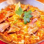 bacon and cheese paella