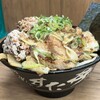 Densetsu No Sutadonya - 唐揚げ合盛り極魚介豚骨厚切すき丼 並盛り 1380円