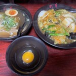 彩華ラーメン - 彩華丼＋ミニ醤油ラーメン＋生玉子