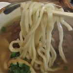 そば処きくや - コシの無い中太麺